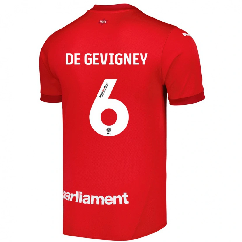 Danxen Heren Maël De Gevigney #6 Rood Thuisshirt Thuistenue 2024/25 T-Shirt
