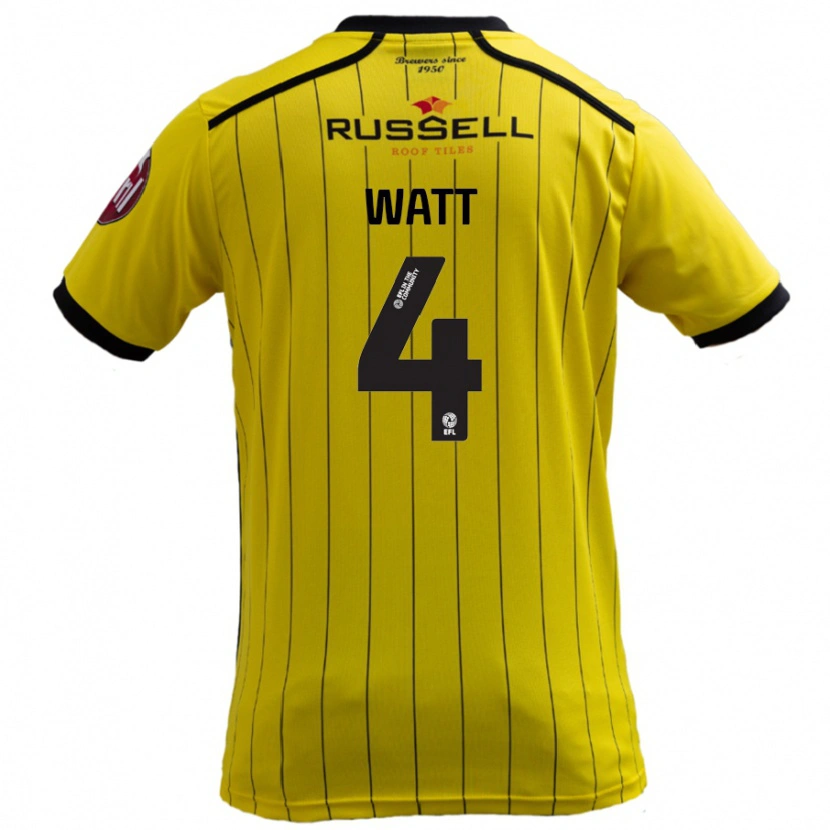 Danxen Heren Elliot Watt #4 Geel Thuisshirt Thuistenue 2024/25 T-Shirt