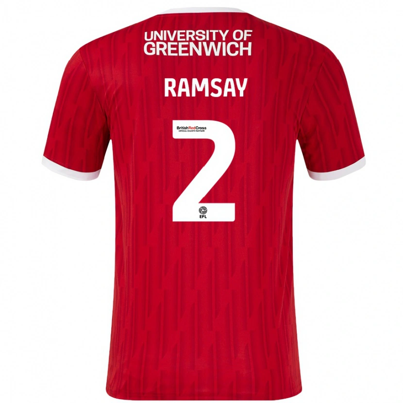 Danxen Heren Kayne Ramsay #2 Rood Wit Thuisshirt Thuistenue 2024/25 T-Shirt