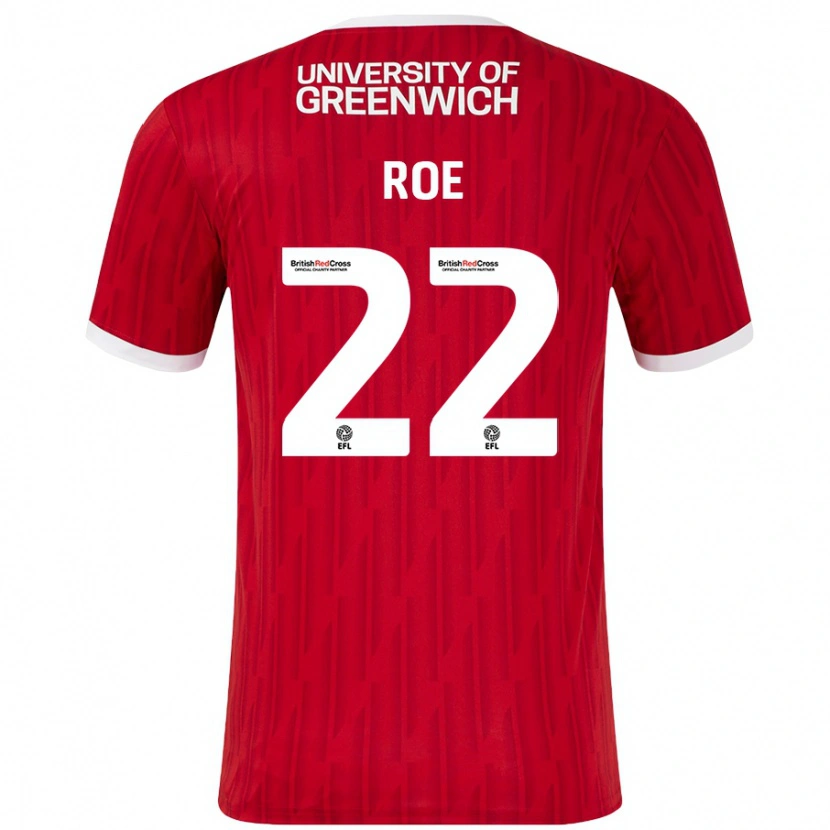 Danxen Heren Bethan Roe #22 Rood Wit Thuisshirt Thuistenue 2024/25 T-Shirt