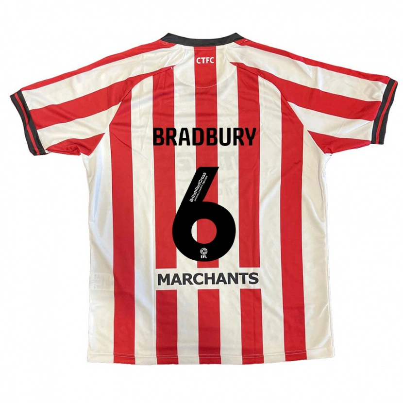 Danxen Heren Tom Bradbury #6 Rood Wit Thuisshirt Thuistenue 2024/25 T-Shirt