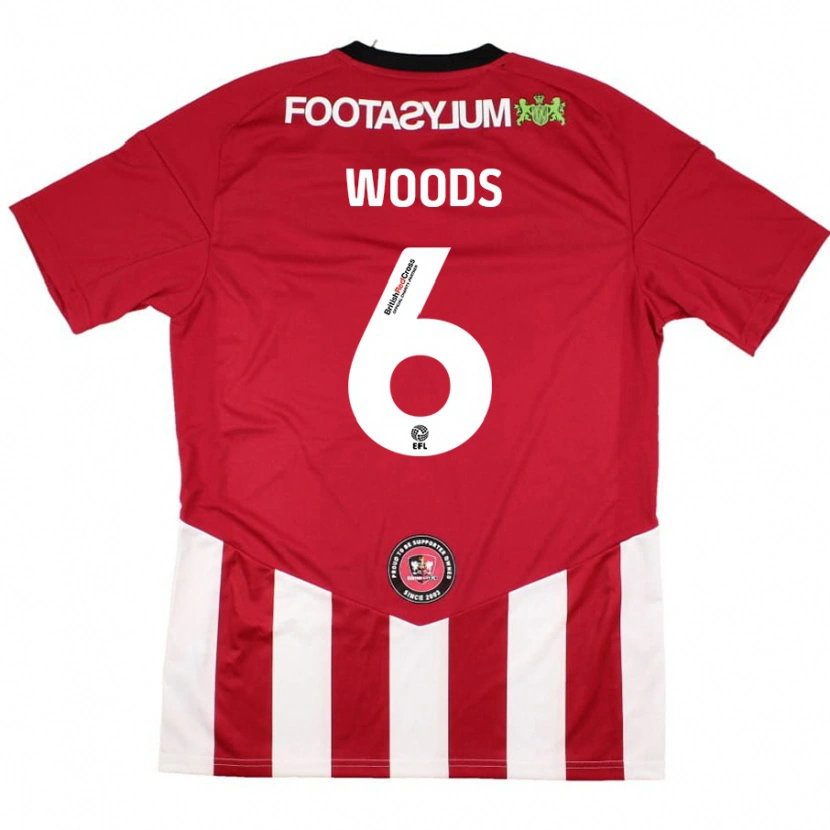 Danxen Heren Ryan Woods #6 Rood Wit Thuisshirt Thuistenue 2024/25 T-Shirt