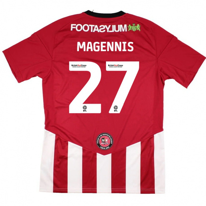 Danxen Heren Josh Magennis #27 Rood Wit Thuisshirt Thuistenue 2024/25 T-Shirt