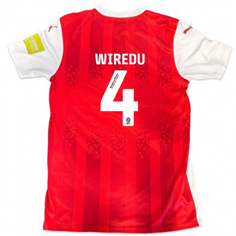 Danxen Heren Brendan Wiredu #4 Rood Wit Thuisshirt Thuistenue 2024/25 T-Shirt