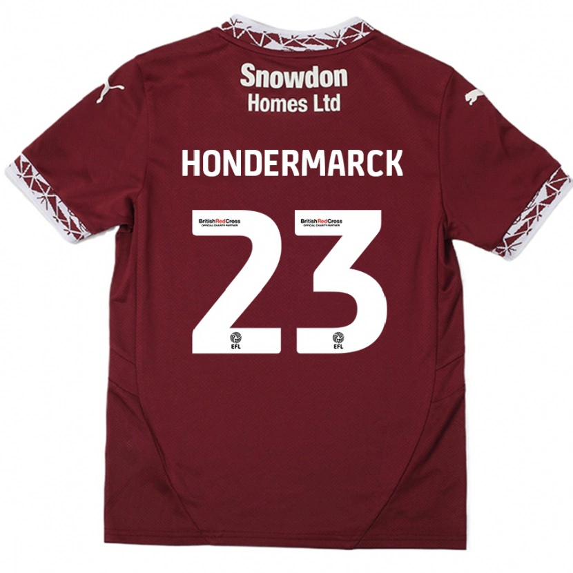Danxen Heren William Hondermarck #23 Bordeauxrood Thuisshirt Thuistenue 2024/25 T-Shirt
