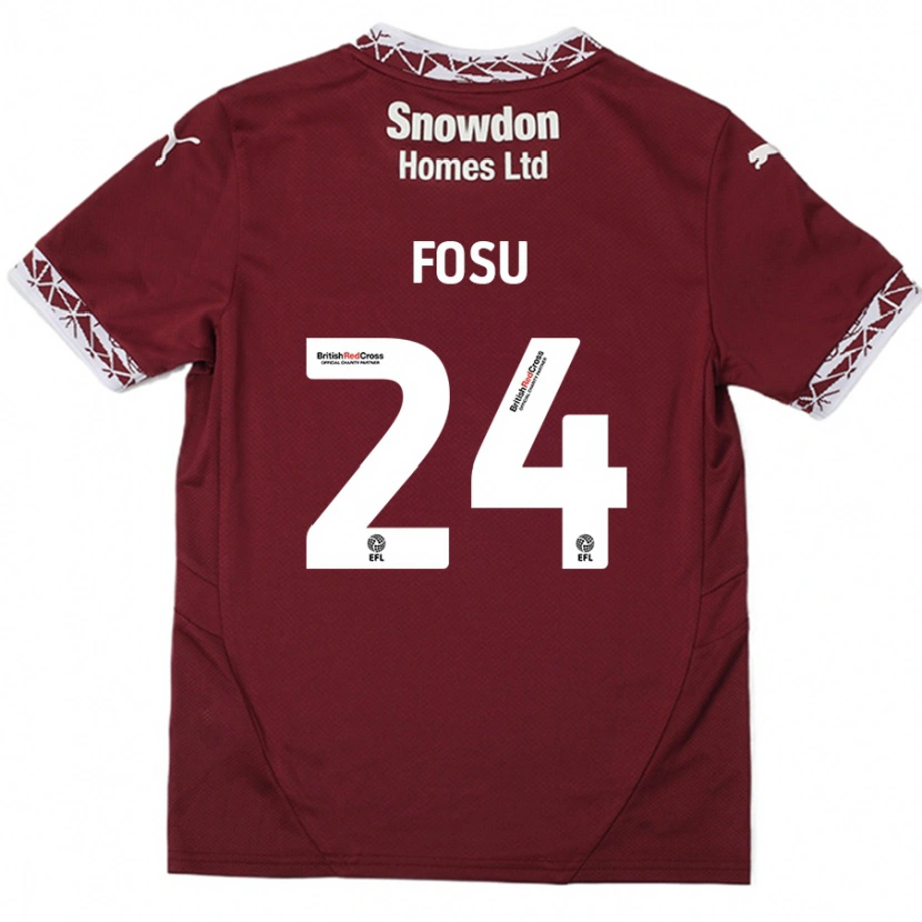 Danxen Heren Tariqe Fosu #24 Bordeauxrood Thuisshirt Thuistenue 2024/25 T-Shirt