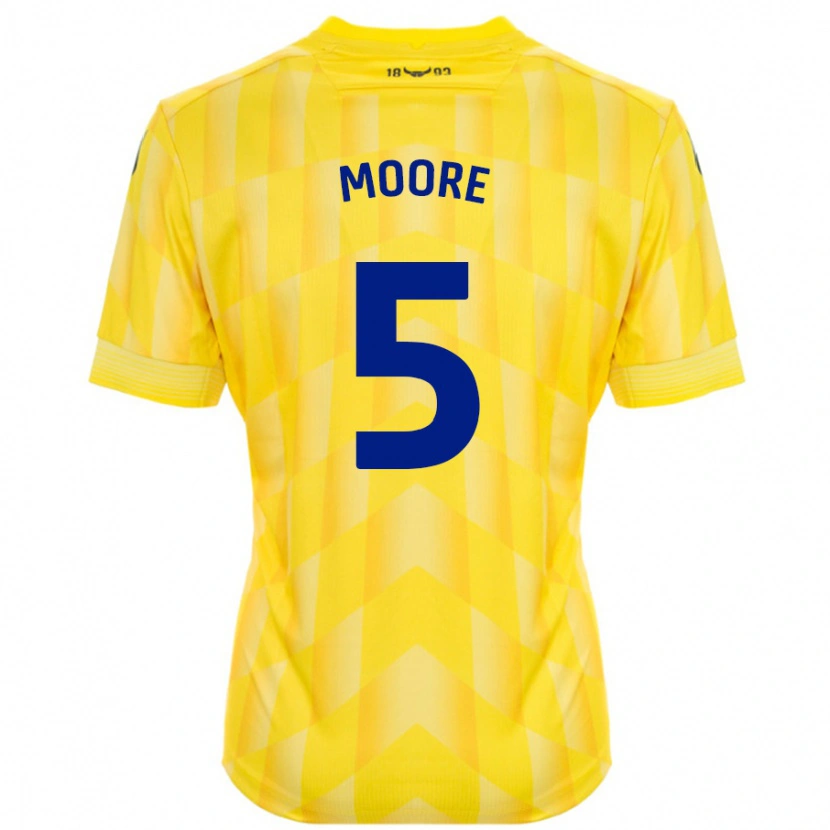 Danxen Heren Elliott Moore #5 Geel Thuisshirt Thuistenue 2024/25 T-Shirt