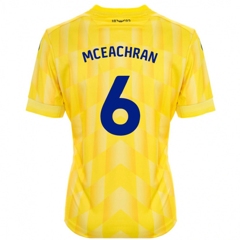 Danxen Heren Josh Mceachran #6 Geel Thuisshirt Thuistenue 2024/25 T-Shirt