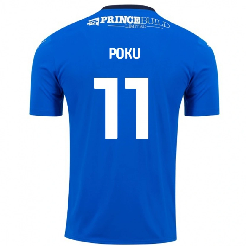 Danxen Heren Kwame Poku #11 Blauw Wit Thuisshirt Thuistenue 2024/25 T-Shirt