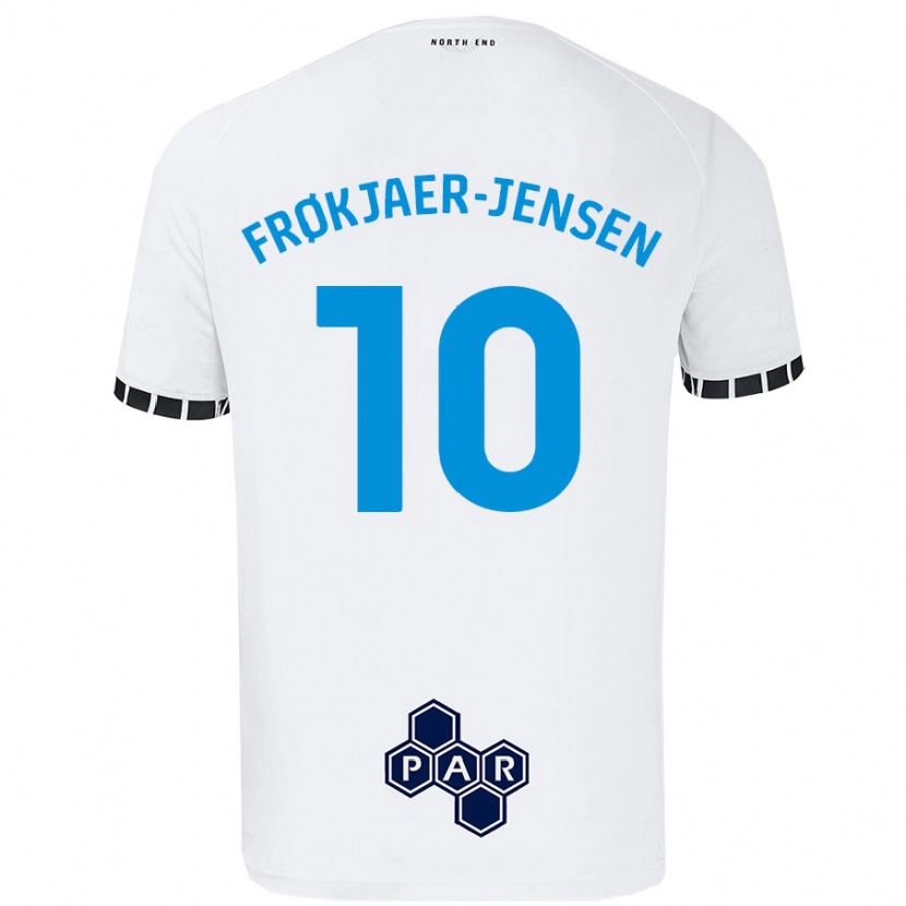 Danxen Heren Mads Frøkjaer-Jensen #10 Wit Thuisshirt Thuistenue 2024/25 T-Shirt