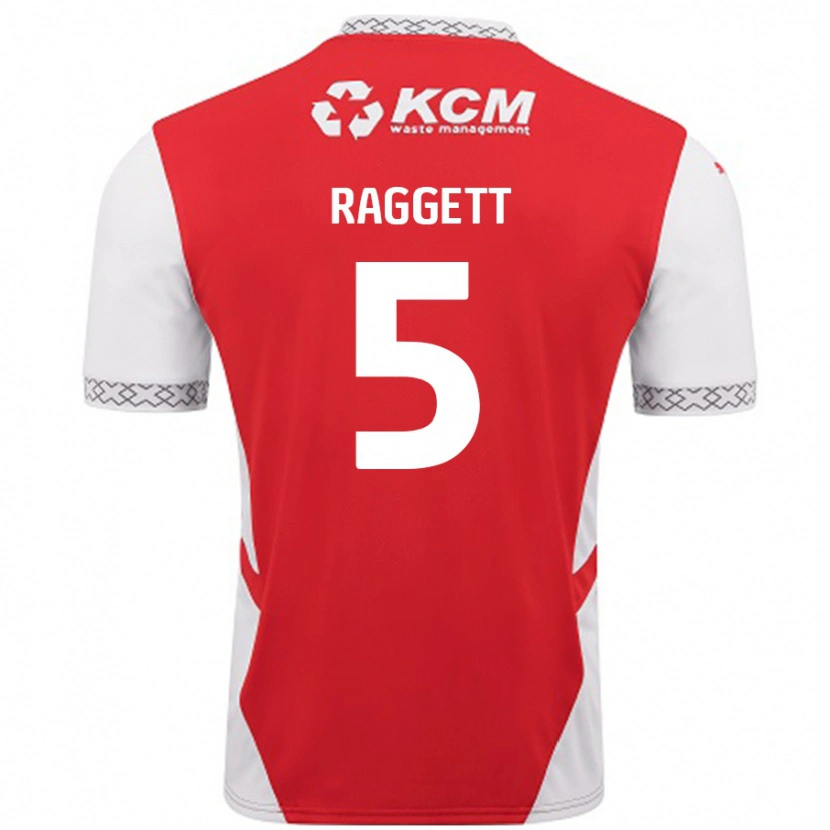 Danxen Heren Sean Raggett #5 Rood Wit Thuisshirt Thuistenue 2024/25 T-Shirt
