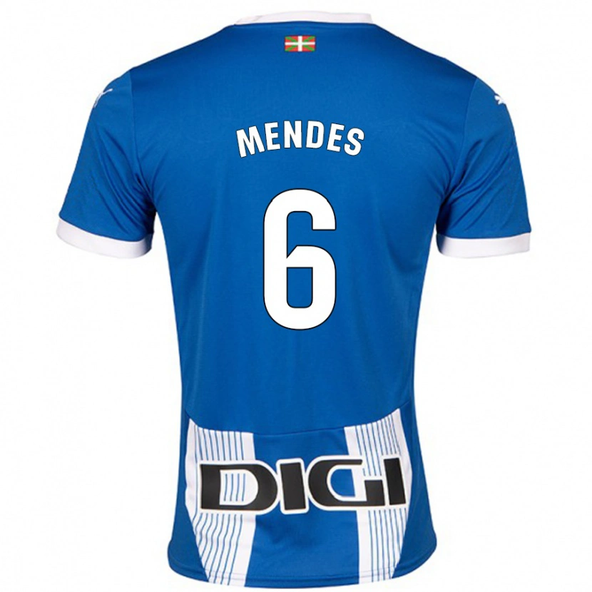 Danxen Heren Tomás Mendes #6 Blauw Thuisshirt Thuistenue 2024/25 T-Shirt