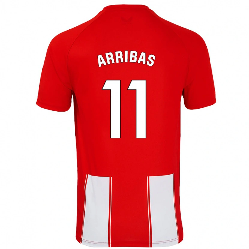 Danxen Heren Sergio Arribas #11 Rood Wit Thuisshirt Thuistenue 2024/25 T-Shirt