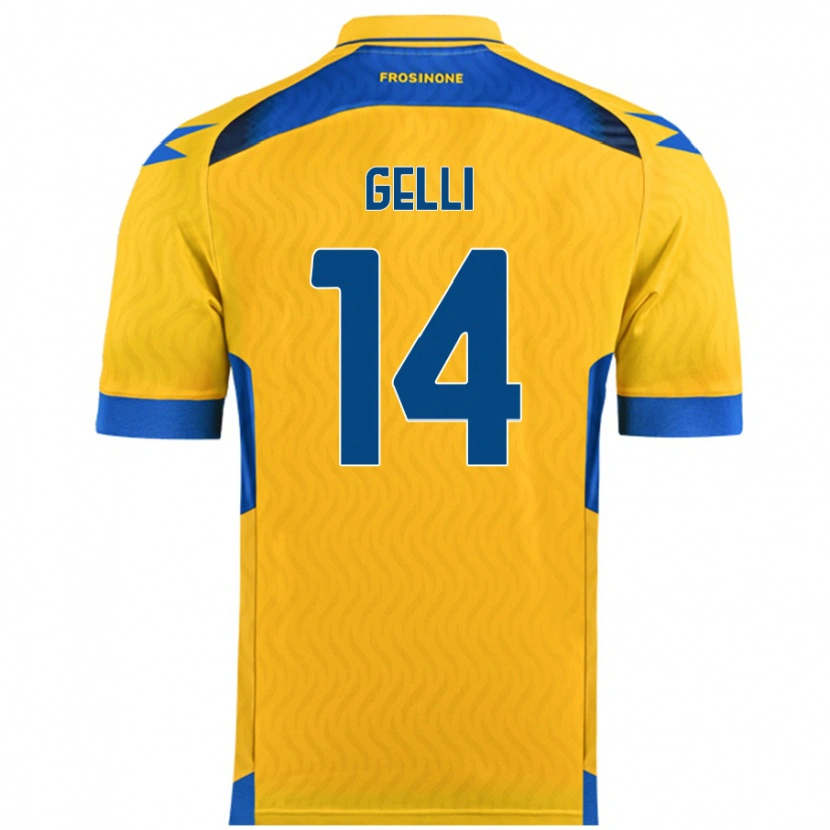 Danxen Heren Francesco Gelli #14 Geel Thuisshirt Thuistenue 2024/25 T-Shirt