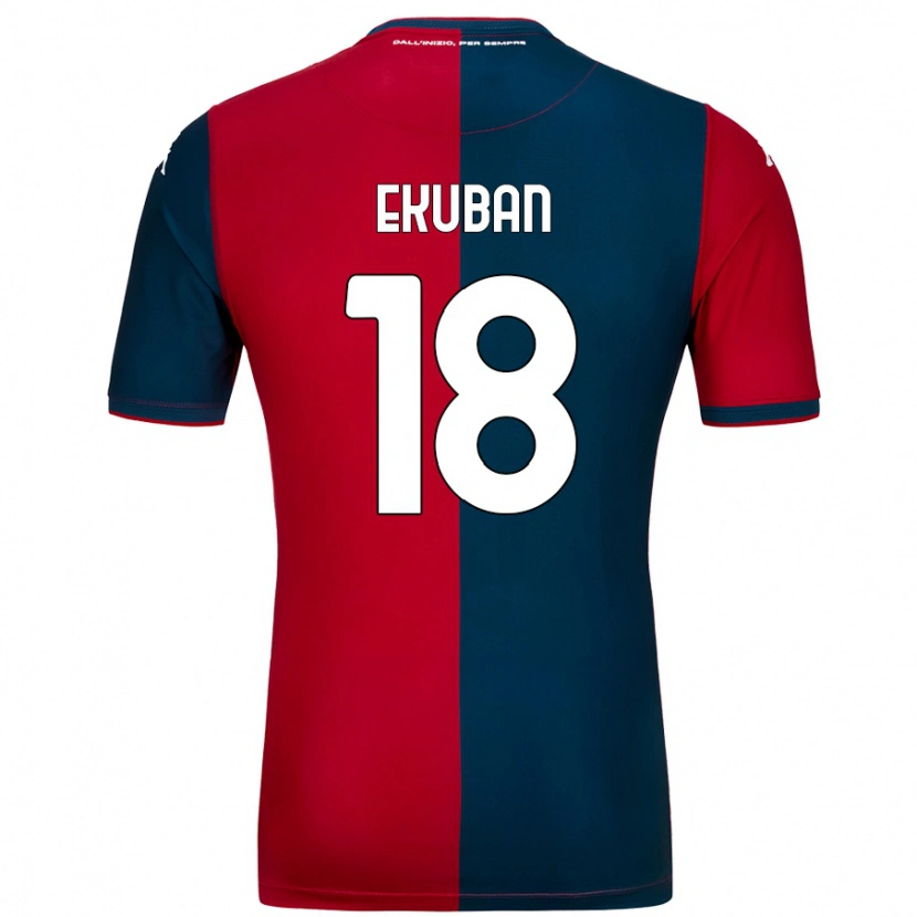 Danxen Heren Caleb Ekuban #18 Rood Donkerblauw Thuisshirt Thuistenue 2024/25 T-Shirt
