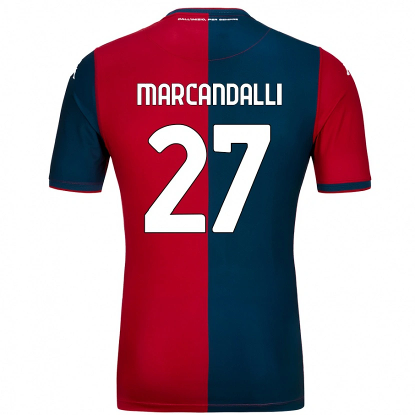 Danxen Heren Alessandro Marcandalli #27 Rood Donkerblauw Thuisshirt Thuistenue 2024/25 T-Shirt