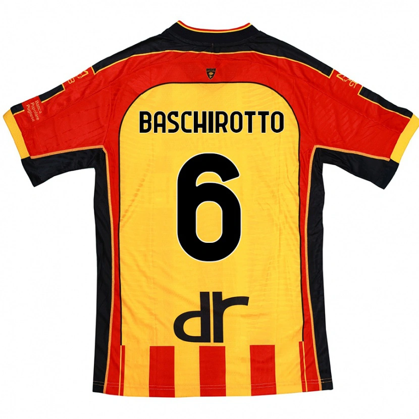 Danxen Heren Federico Baschirotto #6 Geel Rood Thuisshirt Thuistenue 2024/25 T-Shirt