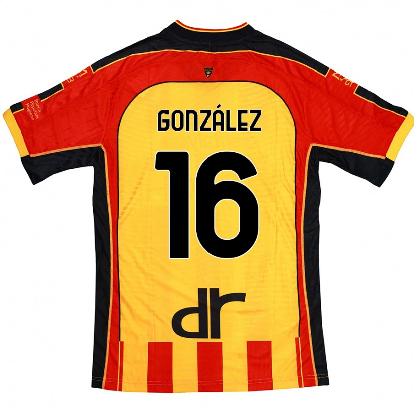 Danxen Heren Joan González #16 Geel Rood Thuisshirt Thuistenue 2024/25 T-Shirt