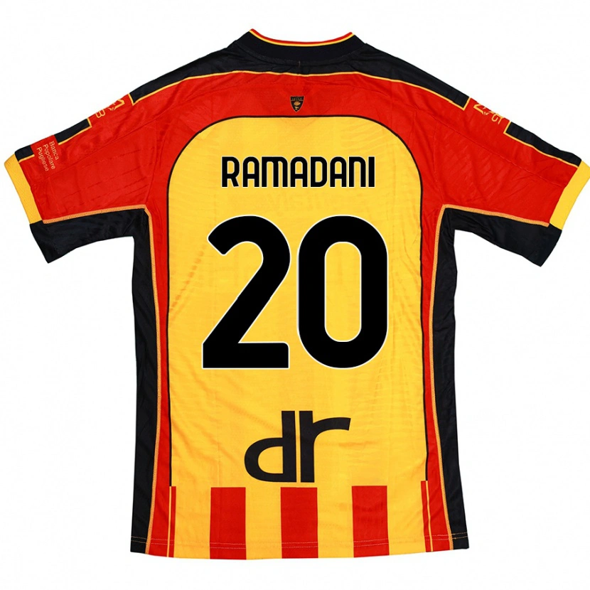 Danxen Heren Ylber Ramadani #20 Geel Rood Thuisshirt Thuistenue 2024/25 T-Shirt