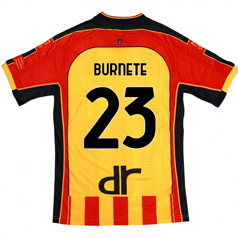 Danxen Heren Rareș Burnete #23 Geel Rood Thuisshirt Thuistenue 2024/25 T-Shirt