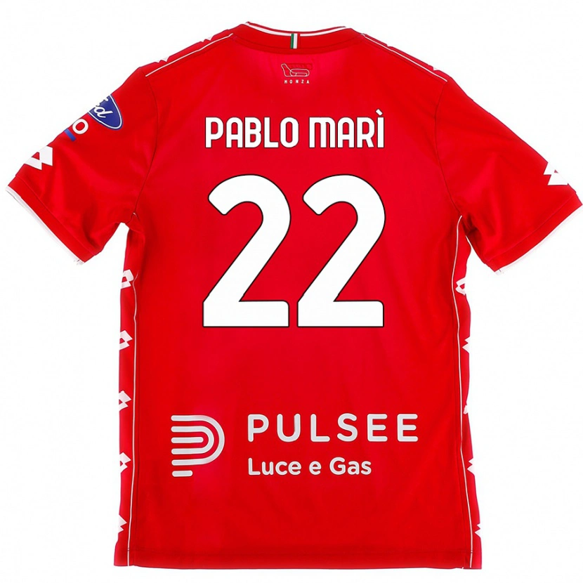 Danxen Heren Pablo Marí #22 Rood Wit Thuisshirt Thuistenue 2024/25 T-Shirt