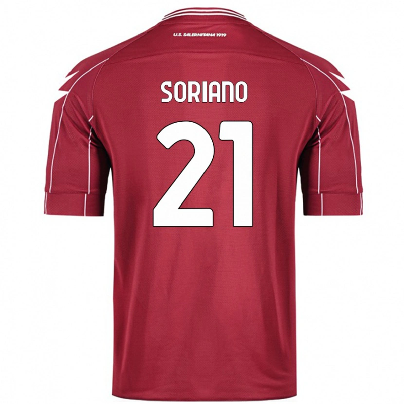 Danxen Heren Roberto Soriano #21 Bordeauxrood Thuisshirt Thuistenue 2024/25 T-Shirt