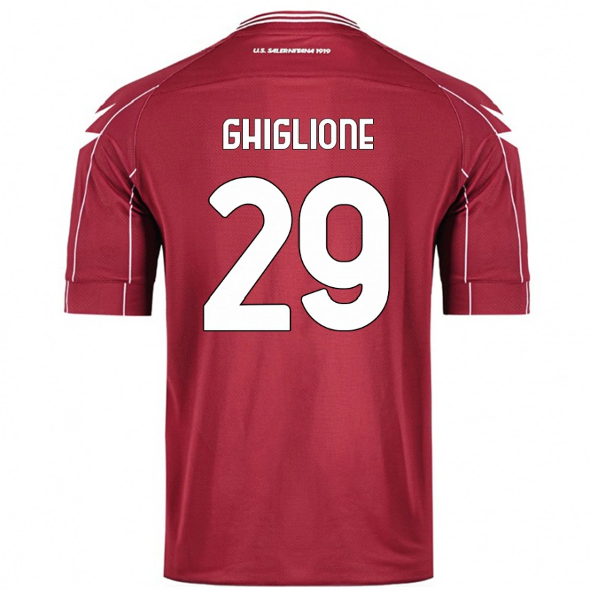 Danxen Heren Paolo Ghiglione #29 Bordeauxrood Thuisshirt Thuistenue 2024/25 T-Shirt