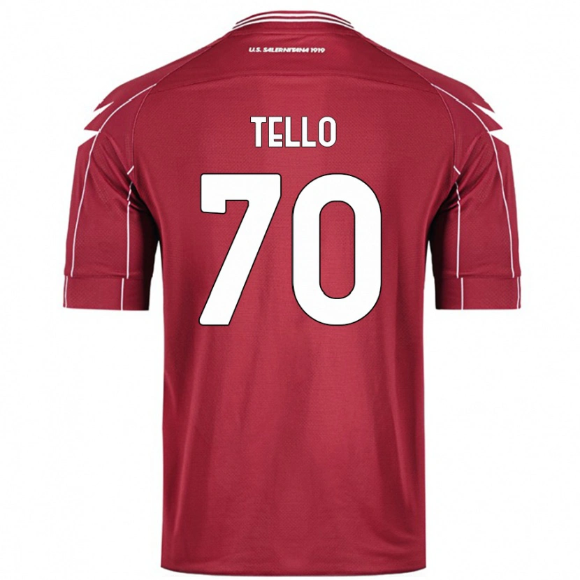 Danxen Heren Andrés Tello #70 Bordeauxrood Thuisshirt Thuistenue 2024/25 T-Shirt
