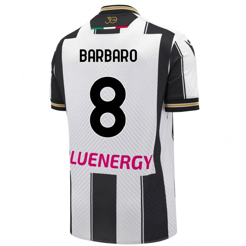 Danxen Heren Elia Barbaro #8 Wit Zwart Thuisshirt Thuistenue 2024/25 T-Shirt