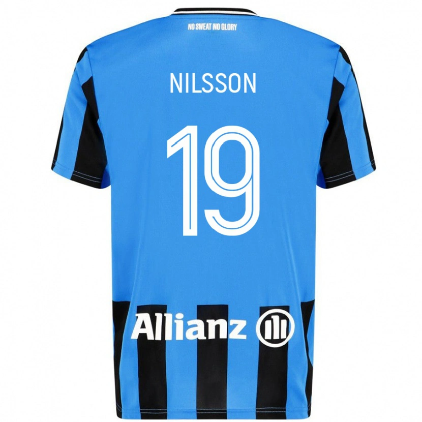 Danxen Heren Gustaf Nilsson #19 Hemelsblauw Zwart Thuisshirt Thuistenue 2024/25 T-Shirt