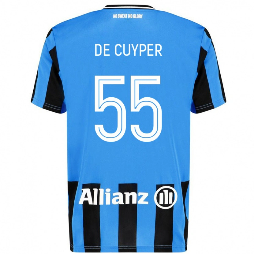 Danxen Heren Maxim De Cuyper #55 Hemelsblauw Zwart Thuisshirt Thuistenue 2024/25 T-Shirt