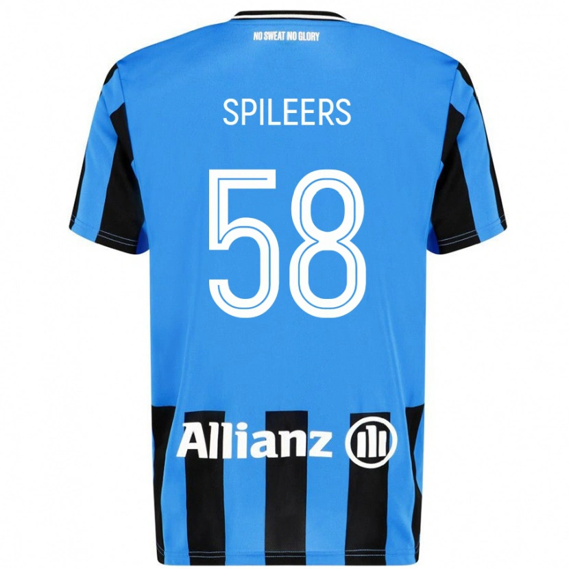 Danxen Heren Jorne Spileers #58 Hemelsblauw Zwart Thuisshirt Thuistenue 2024/25 T-Shirt