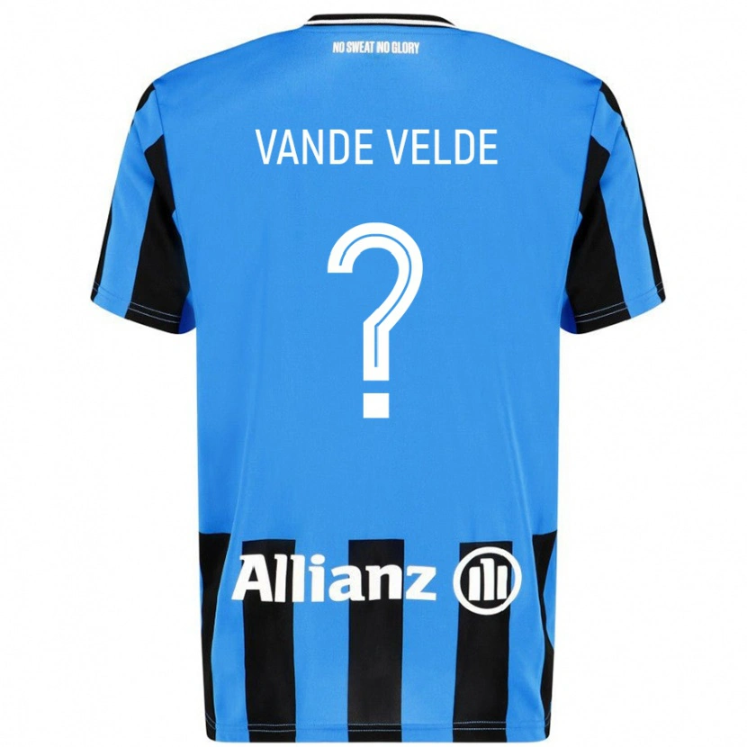 Danxen Heren Chloé Vande Velde #0 Hemelsblauw Zwart Thuisshirt Thuistenue 2024/25 T-Shirt