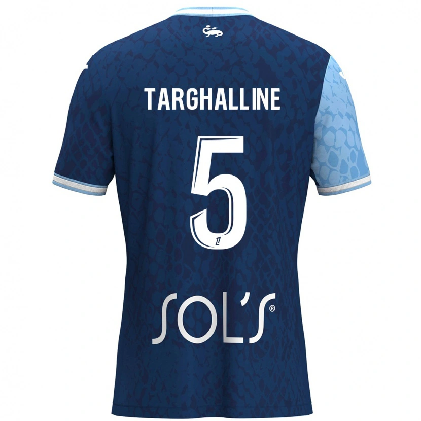 Danxen Heren Oussama Targhalline #5 Hemelsblauw Donkerblauw Thuisshirt Thuistenue 2024/25 T-Shirt