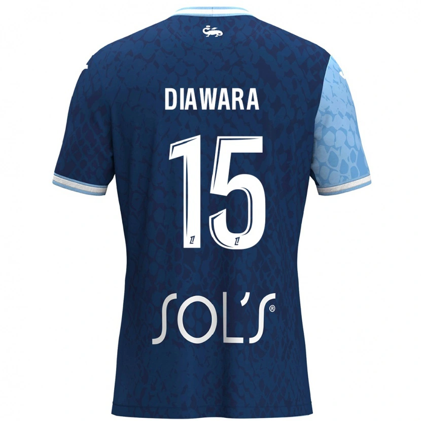 Danxen Heren Kandet Diawara #15 Hemelsblauw Donkerblauw Thuisshirt Thuistenue 2024/25 T-Shirt