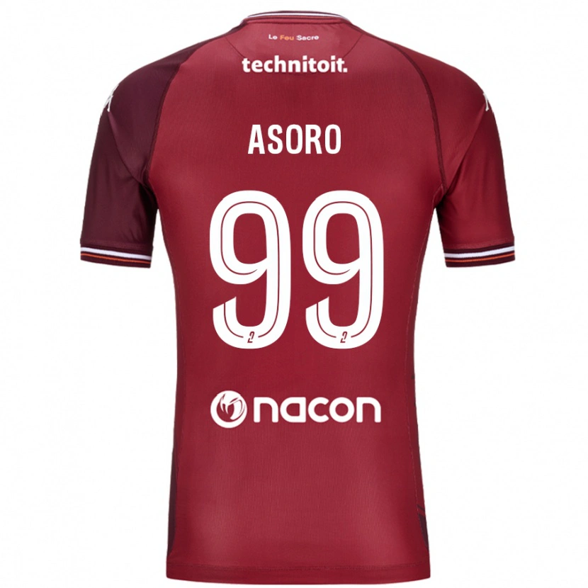 Danxen Heren Joel Asoro #99 Rood Granata Thuisshirt Thuistenue 2024/25 T-Shirt