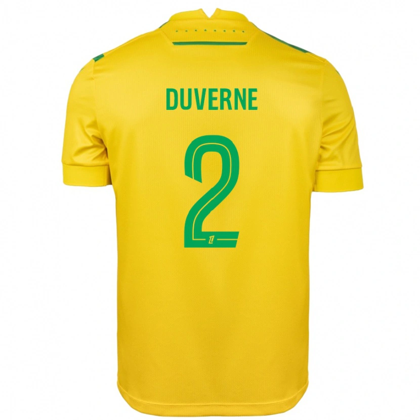 Danxen Heren Jean-Kévin Duverne #2 Geel Groen Thuisshirt Thuistenue 2024/25 T-Shirt