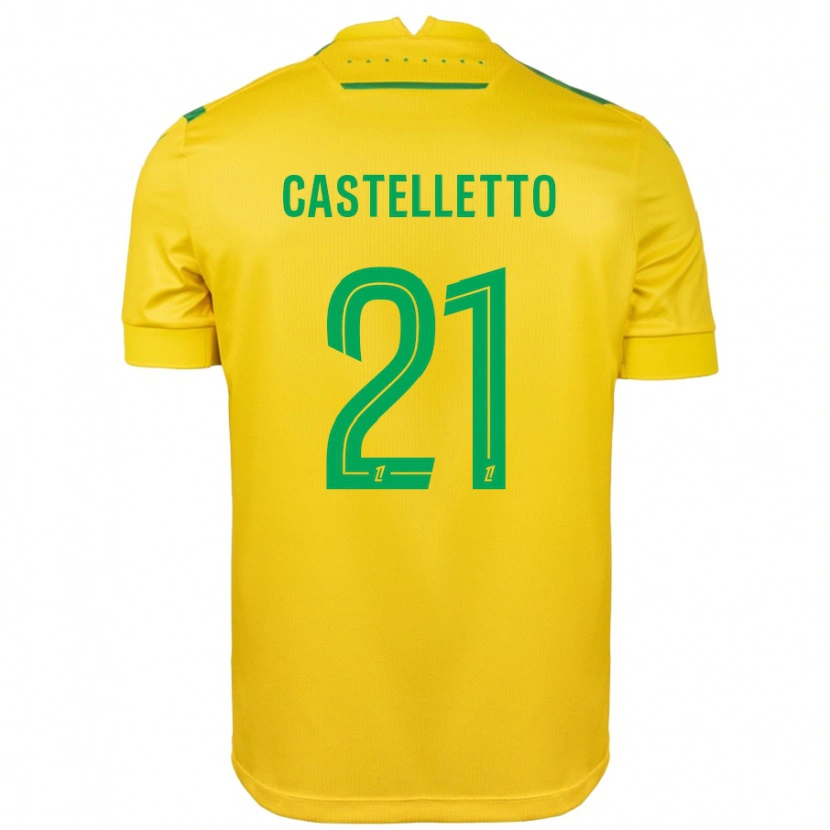 Danxen Heren Jean-Charles Castelletto #21 Geel Groen Thuisshirt Thuistenue 2024/25 T-Shirt