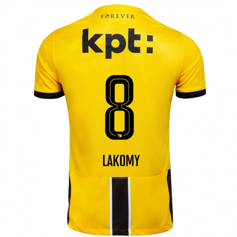 Danxen Heren Lukasz Lakomy #8 Geel Zwart Thuisshirt Thuistenue 2024/25 T-Shirt
