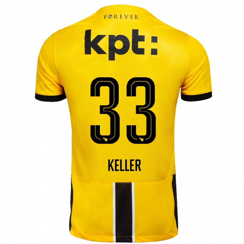 Danxen Heren Marvin Keller #33 Geel Zwart Thuisshirt Thuistenue 2024/25 T-Shirt