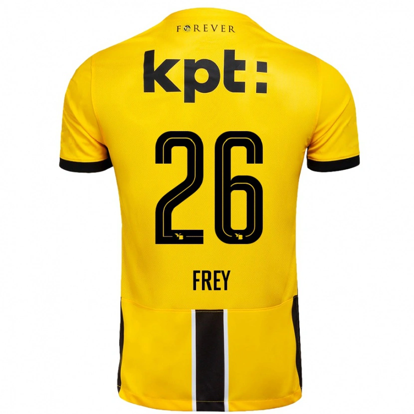 Danxen Heren Laura Frey #26 Geel Zwart Thuisshirt Thuistenue 2024/25 T-Shirt