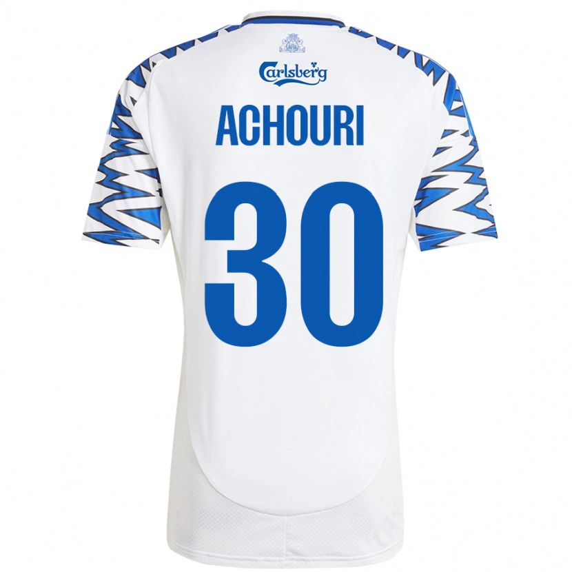 Danxen Heren Elias Achouri #30 Wit Hemelsblauw Thuisshirt Thuistenue 2024/25 T-Shirt