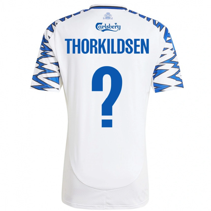 Danxen Heren Elias Thorkildsen #0 Wit Hemelsblauw Thuisshirt Thuistenue 2024/25 T-Shirt