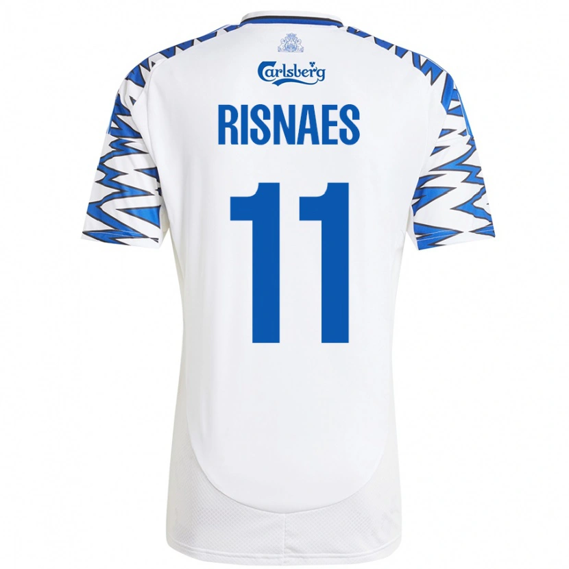 Danxen Heren Roberto Risnaes #11 Wit Hemelsblauw Thuisshirt Thuistenue 2024/25 T-Shirt