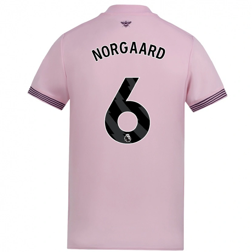 Danxen Heren Christian Nørgaard #6 Roze Uitshirt Uittenue 2024/25 T-Shirt