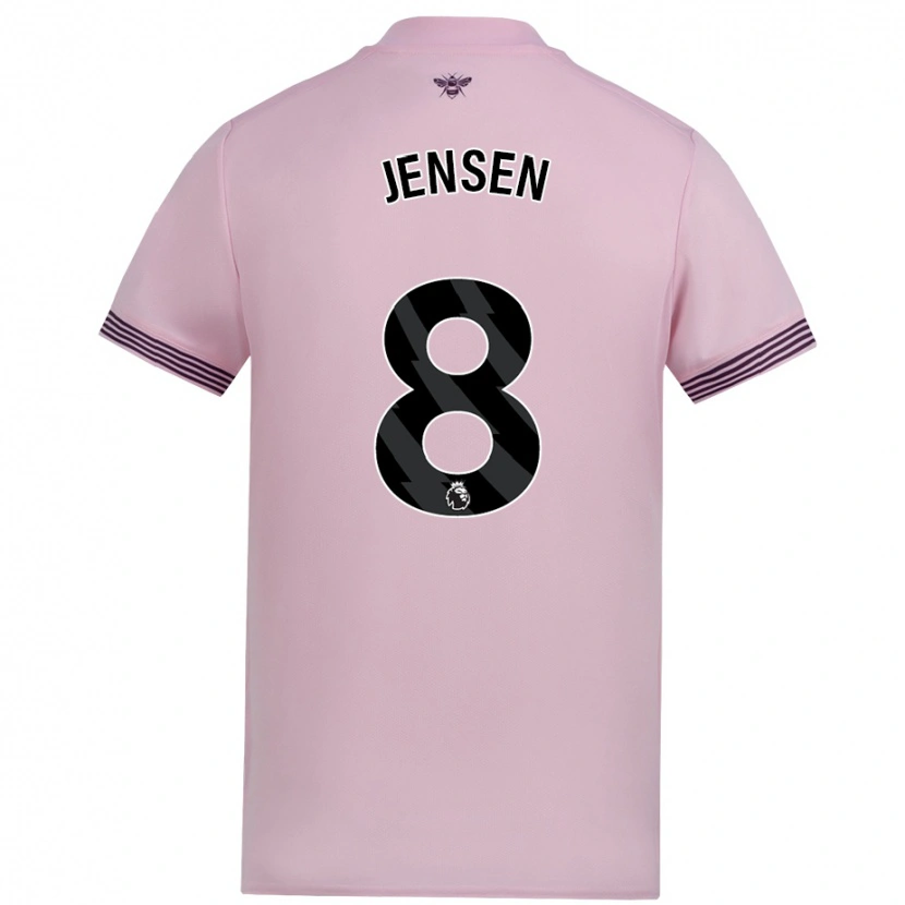 Danxen Heren Mathias Jensen #8 Roze Uitshirt Uittenue 2024/25 T-Shirt
