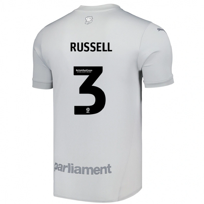 Danxen Heren Jon Russell #3 Zilvergrijs Uitshirt Uittenue 2024/25 T-Shirt