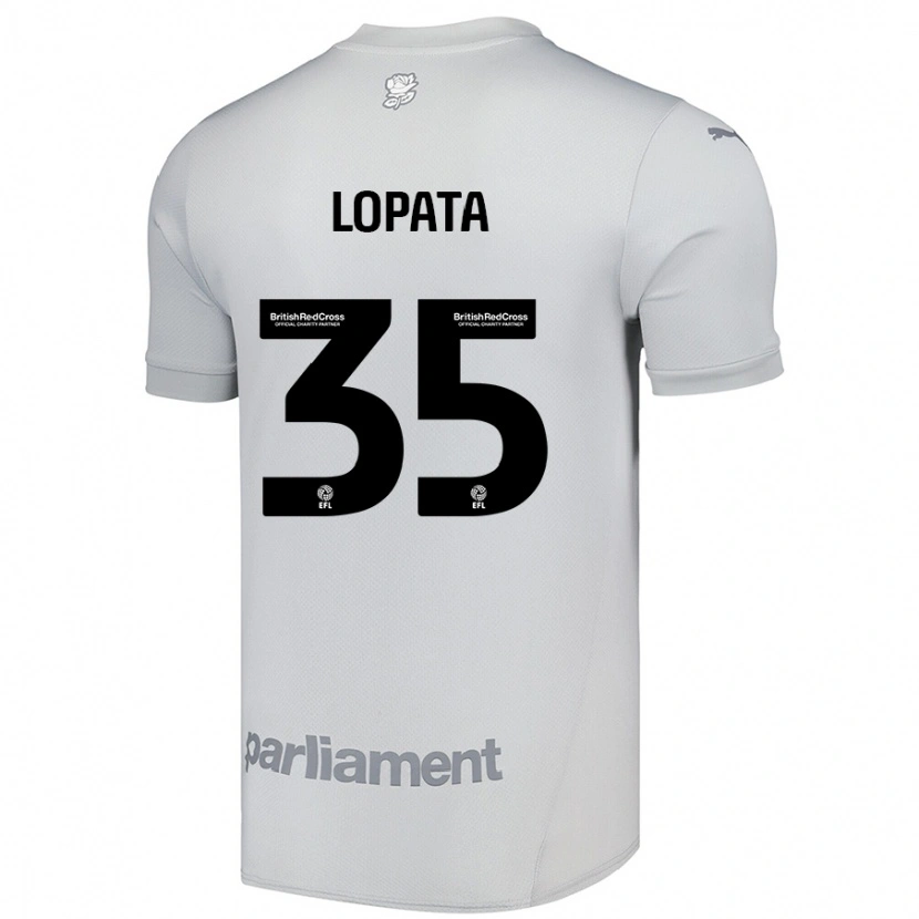 Danxen Heren Kacper Lopata #35 Zilvergrijs Uitshirt Uittenue 2024/25 T-Shirt