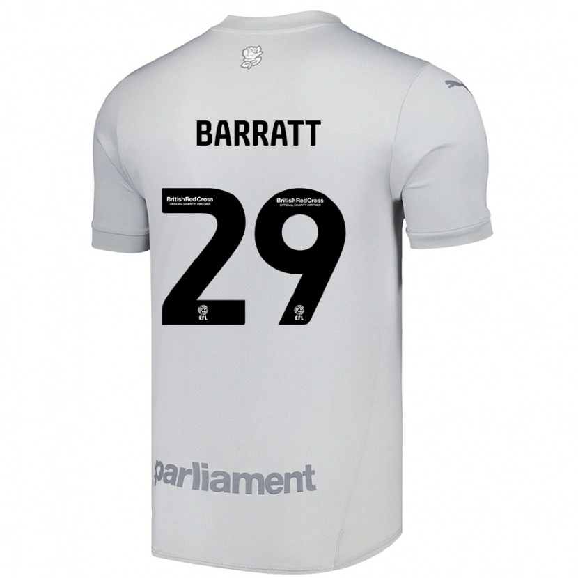Danxen Heren Connor Barratt #29 Zilvergrijs Uitshirt Uittenue 2024/25 T-Shirt