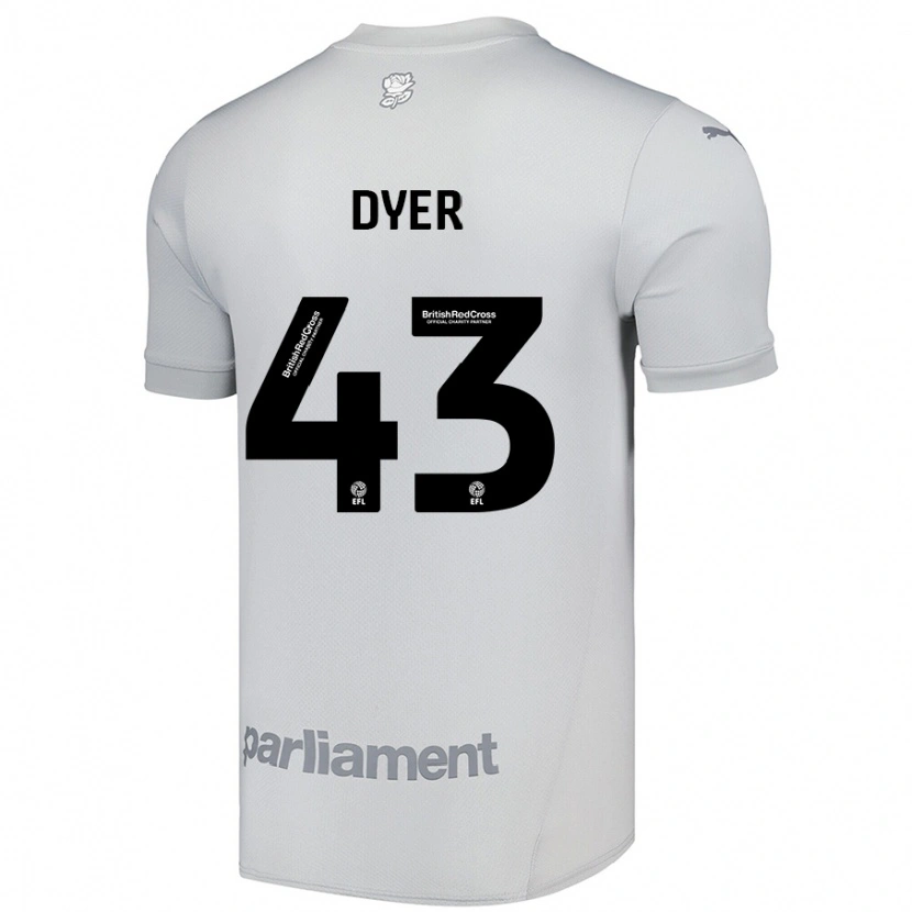 Danxen Heren Josiah Dyer #43 Zilvergrijs Uitshirt Uittenue 2024/25 T-Shirt